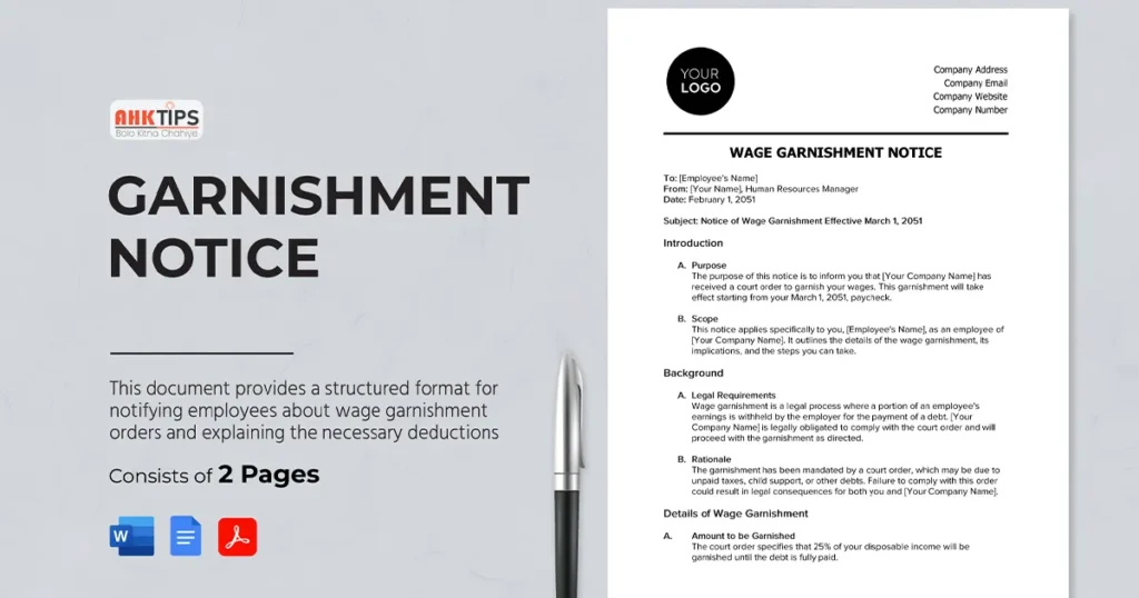 Notice Of Garnishment क्या होता है?