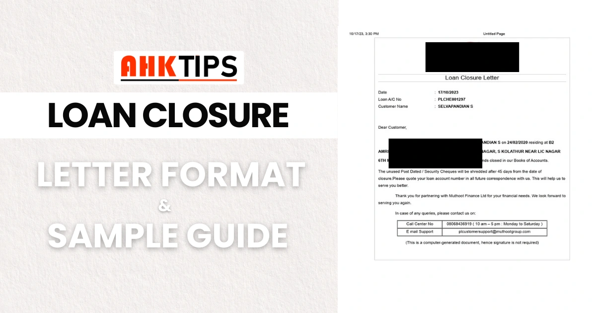 Loan Closure Letter Format & Sample Guide