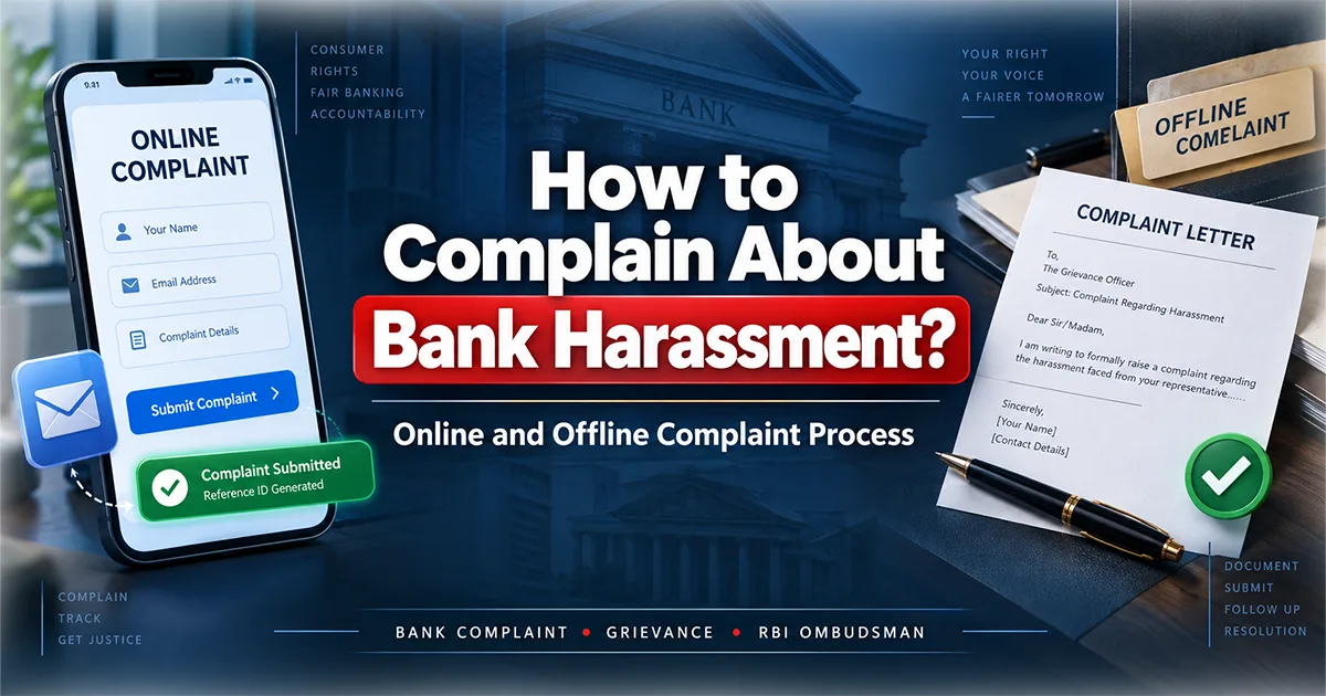 How to complain about bank harassment online and offline?